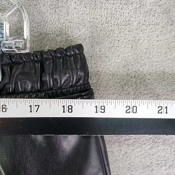 Womens Black Abercrombie & Fitch Vegan Leather Joggers Elastic Waist & Cuffs XL - Picture 9 of 12